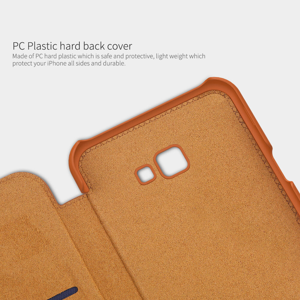 Nillkin Qin bőr flip cover tok Samsung Galaxy J4 Plus - fekete