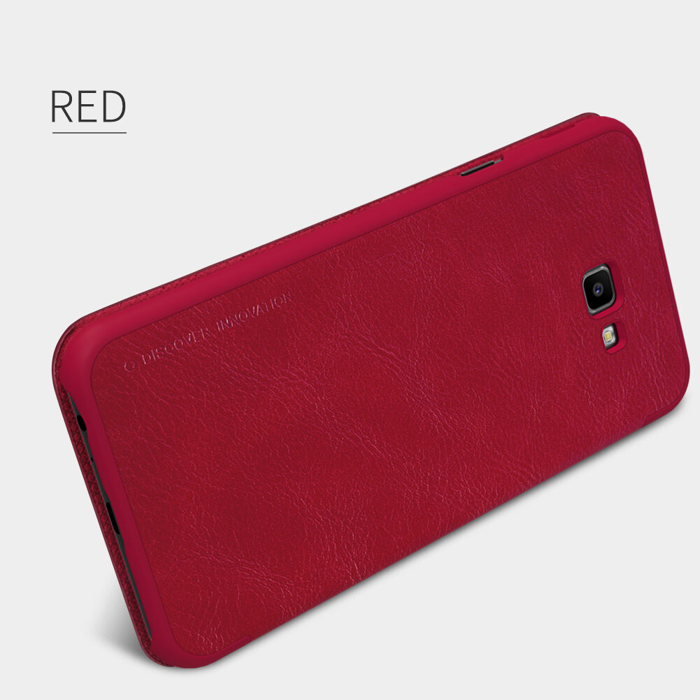 Nillkin Qin bőr flip cover tok Samsung Galaxy J4 Plus - fekete