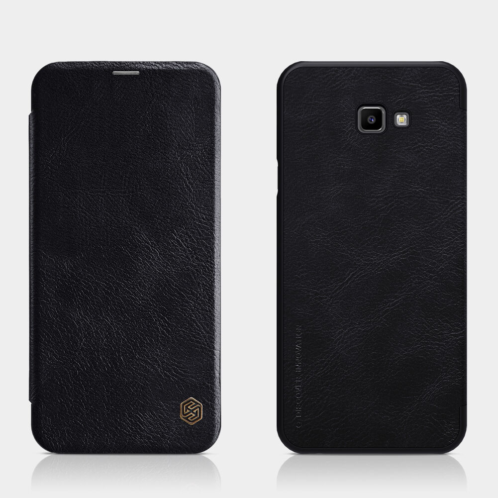 Nillkin Qin bőr flip cover tok Samsung Galaxy J4 Plus - fekete
