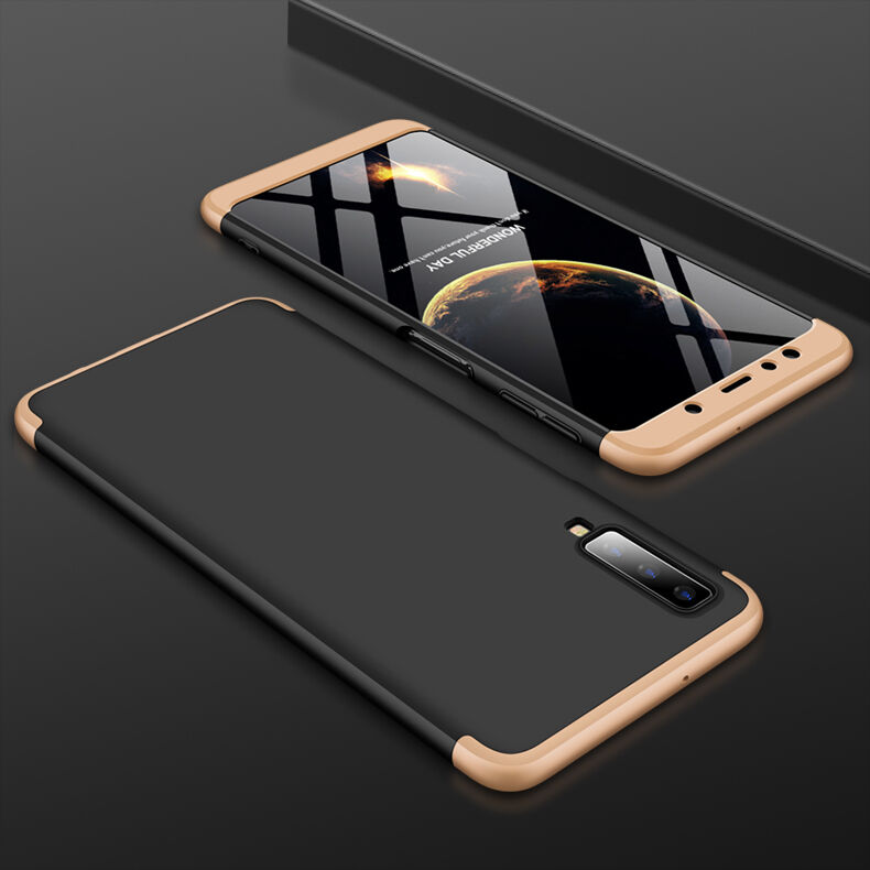 Gkk tartós tok Samsung Galaxy A7 (2018) - arany-fekete