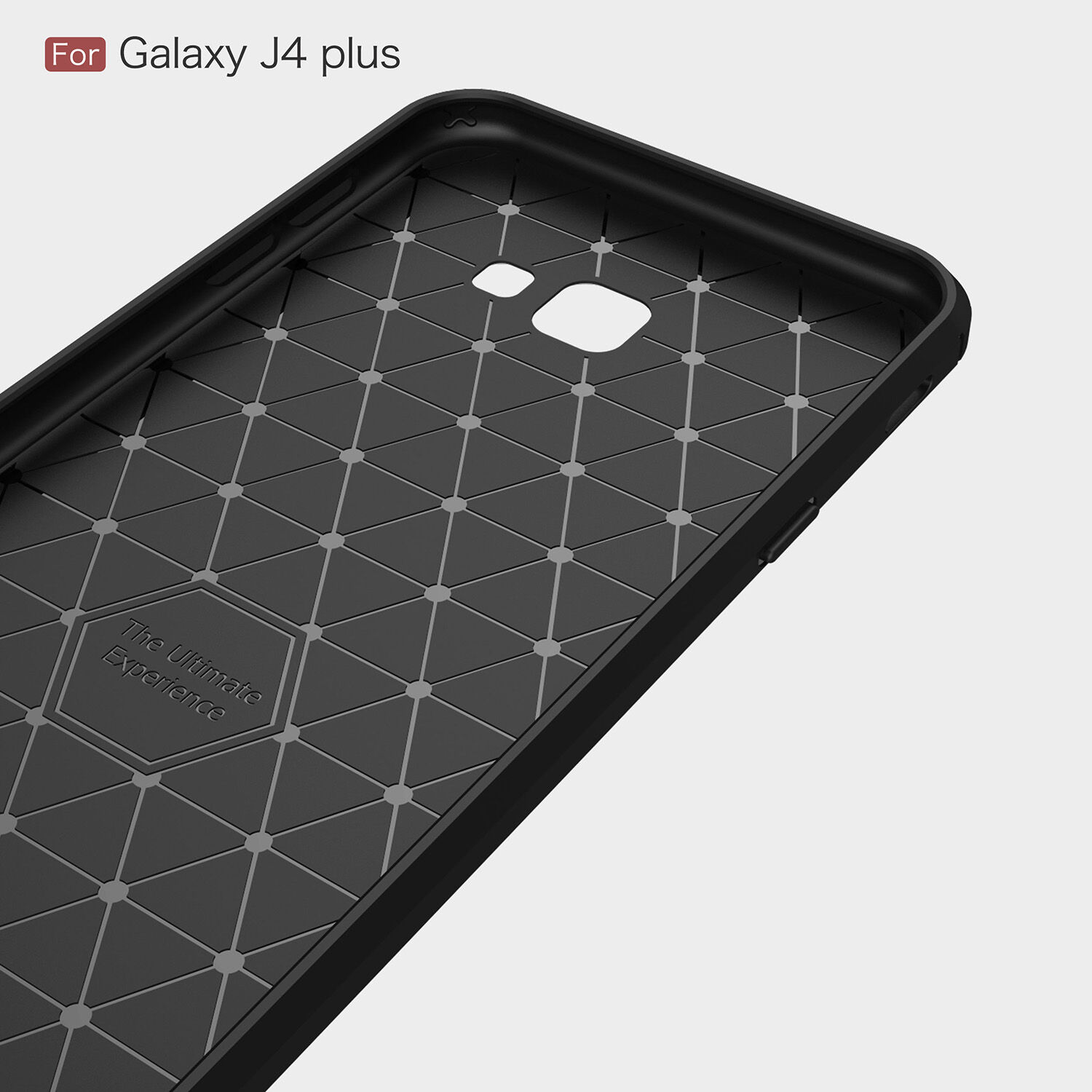 Műanyag tok csiszolt textúrával Samsung Galaxy J4 Plus - piros