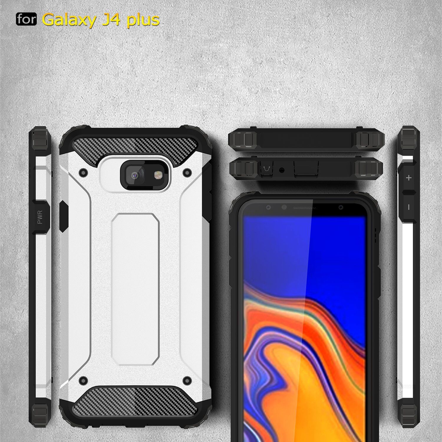 Szuper tartós Armor tok Samsung Galaxy J4 Plus - arany