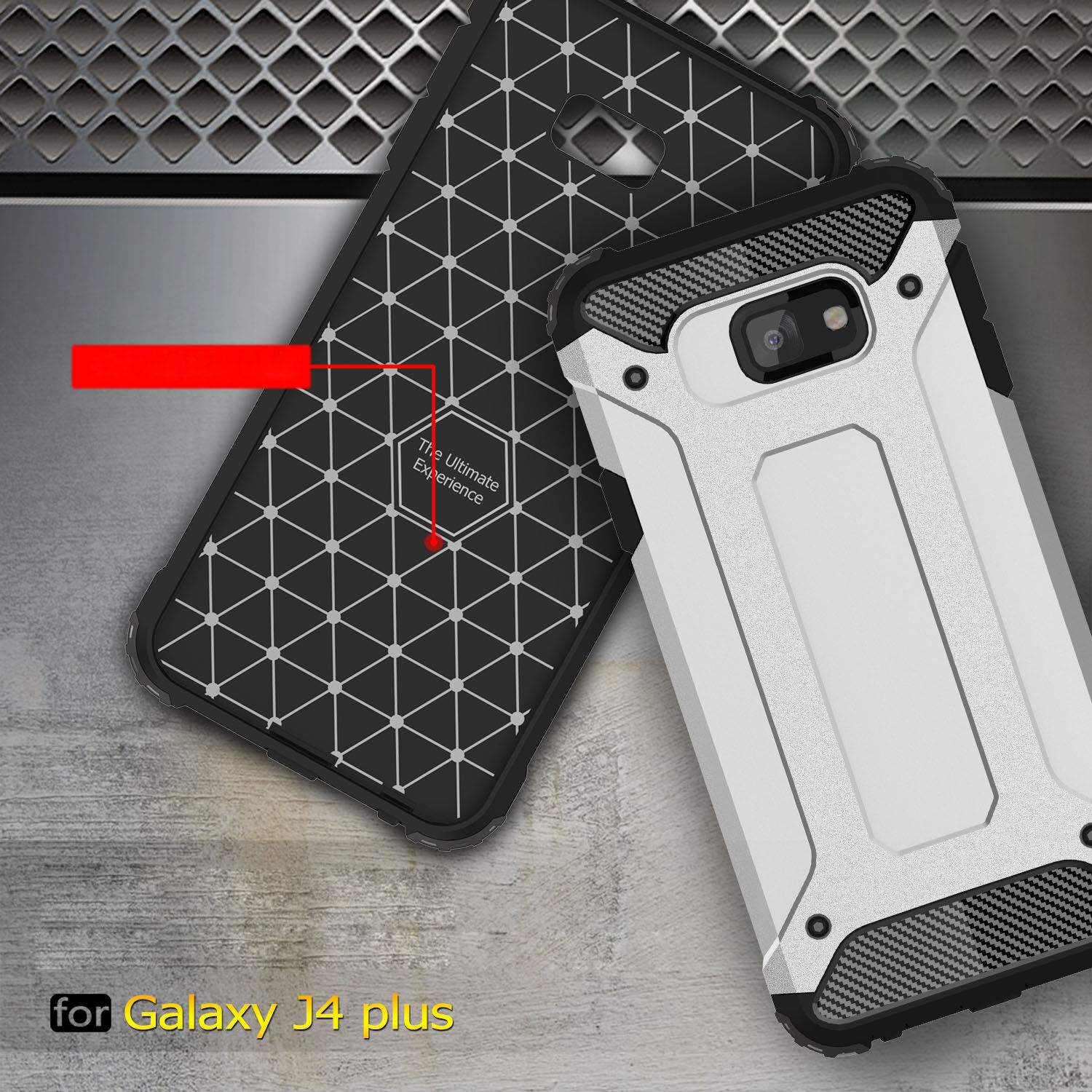 Szuper tartós Armor tok Samsung Galaxy J4 Plus - arany