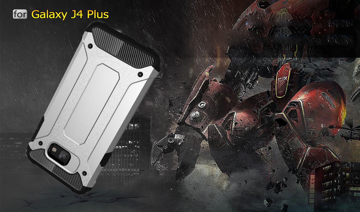 Szuper tartós Armor tok Samsung Galaxy J4 Plus - arany