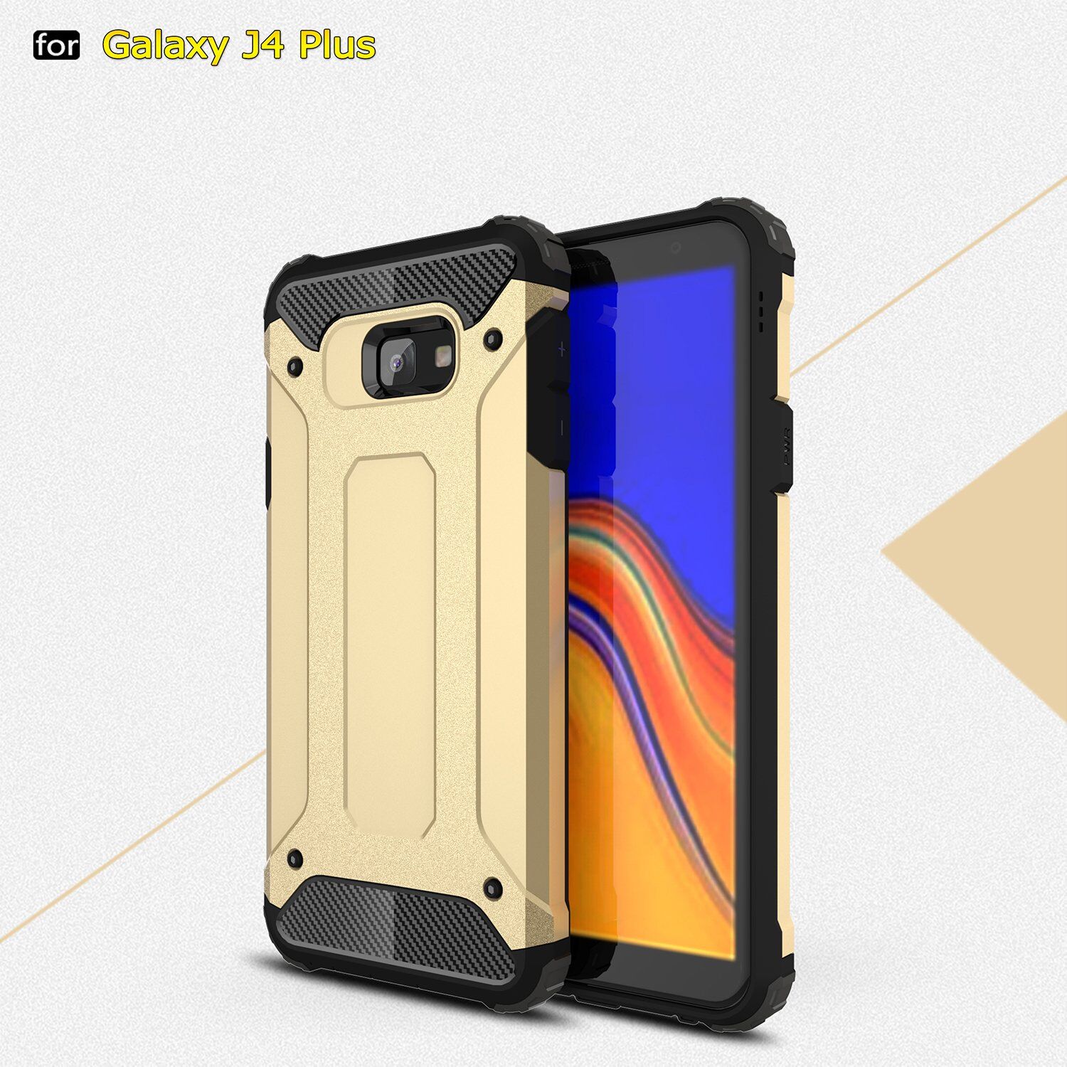 Szuper tartós Armor tok Samsung Galaxy J4 Plus - arany