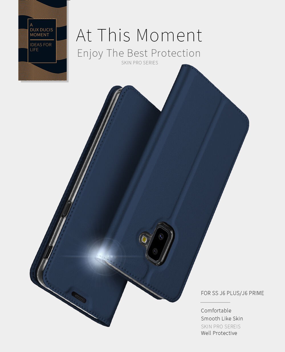 Dux Ducis Skin Pro flip cover tok Samsung Galaxy J6 Plus - sötétkék