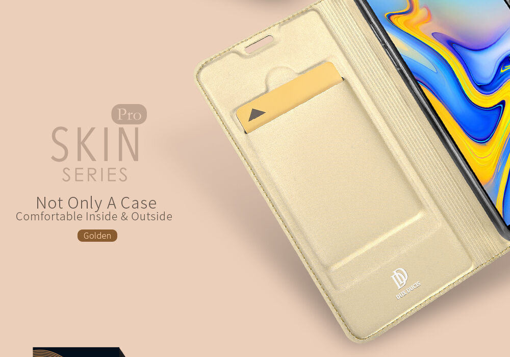 Dux Ducis Skin Pro flip cover tok Samsung Galaxy J6 Plus - rózsaszín-arany
