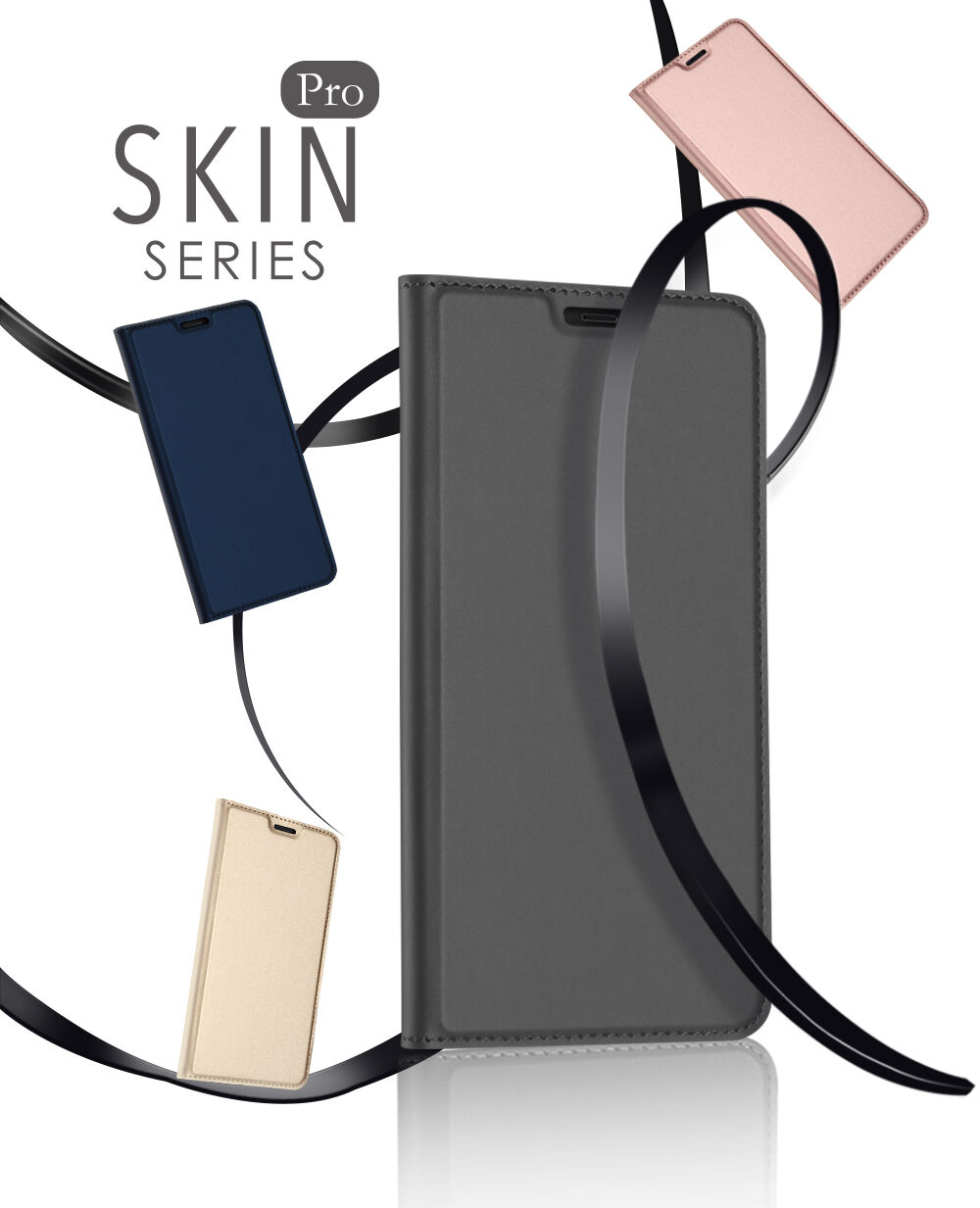 Dux Ducis Skin Pro flip cover tok Samsung Galaxy J6 Plus - szürke