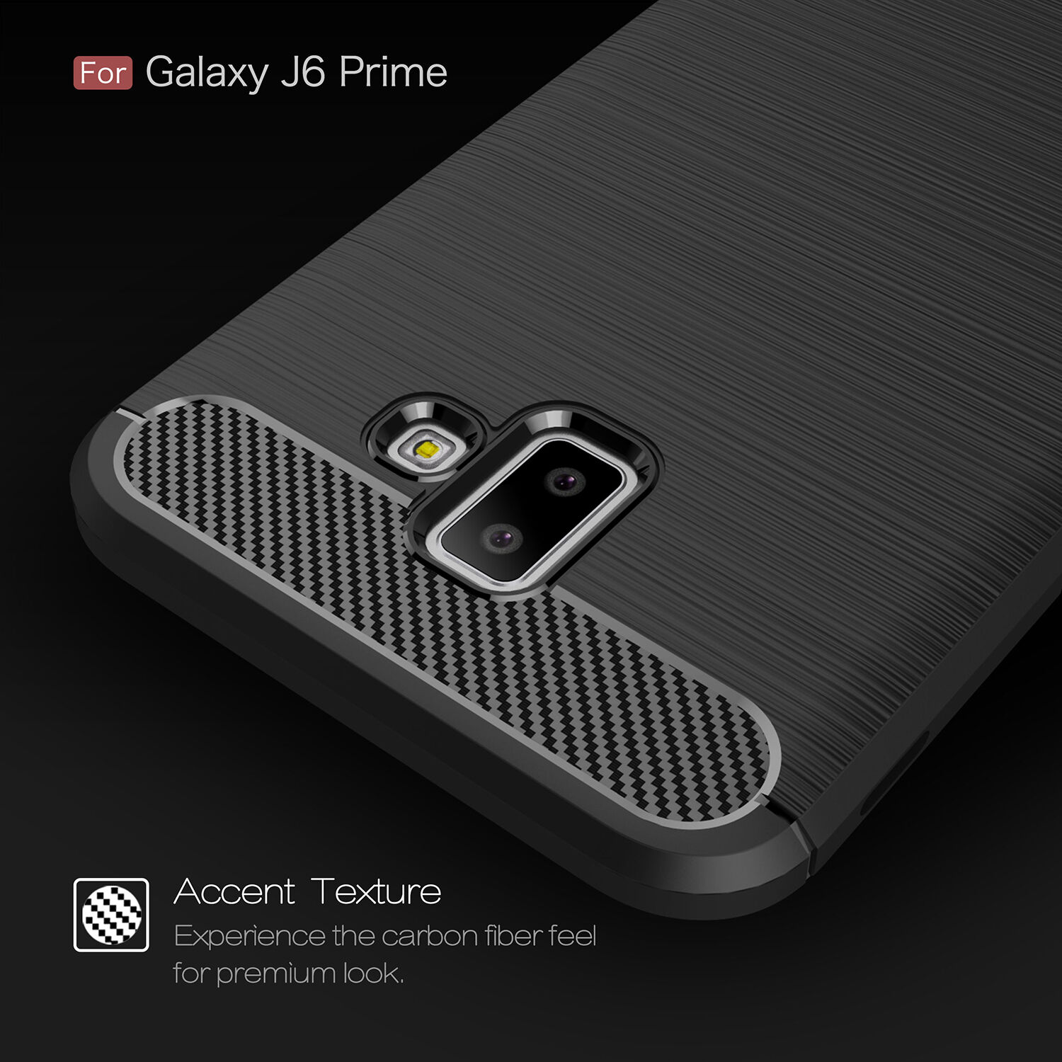 Műanyag tok csiszolt textúrával Samsung Galaxy J6 Plus - sötétkék