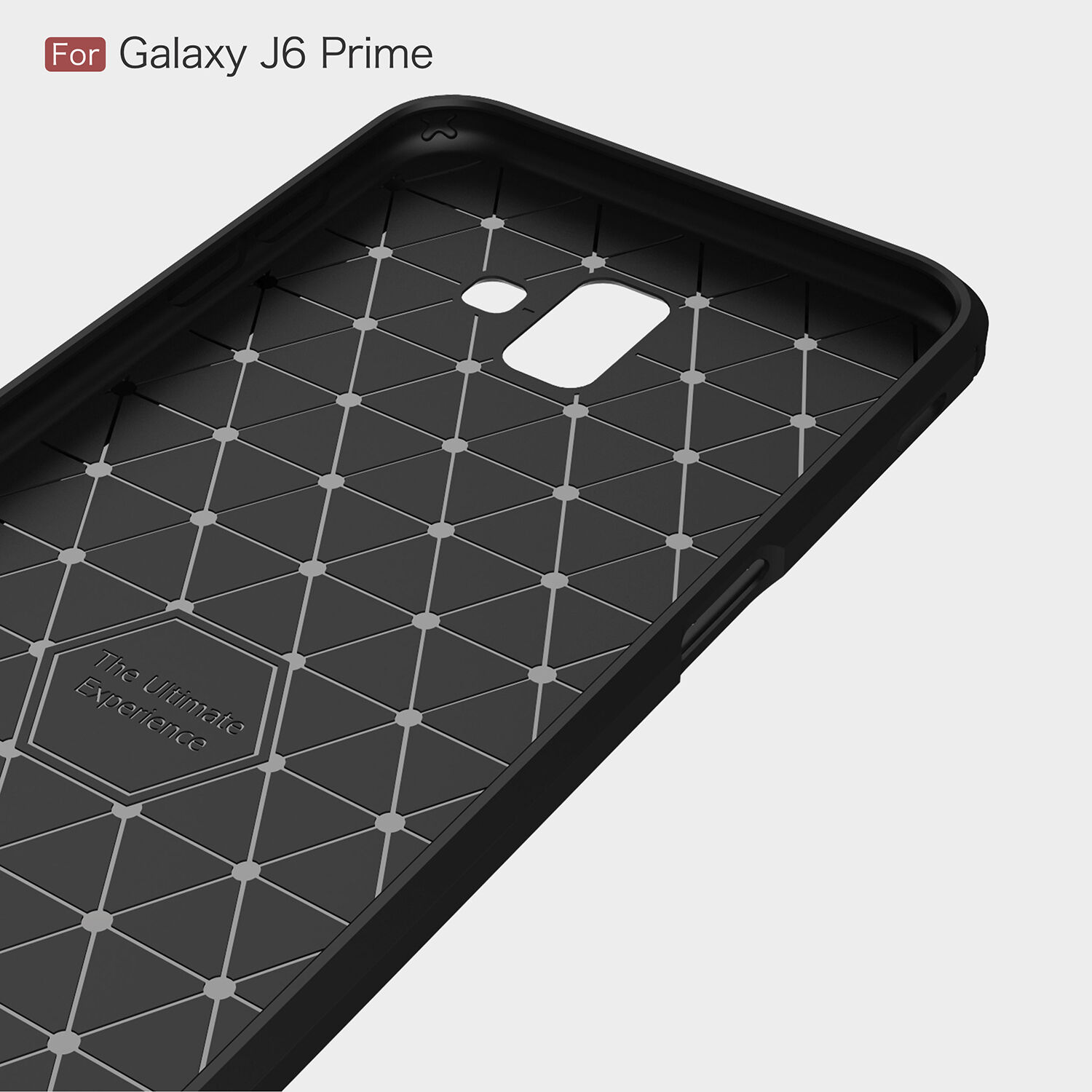Műanyag tok csiszolt textúrával Samsung Galaxy J6 Plus - fekete