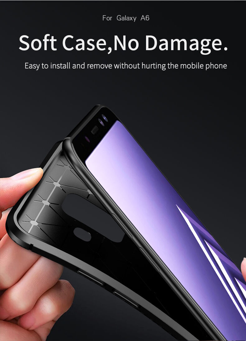Ipaky műanyag tok karbon textúrával Samsung Galaxy A6 (2018) - fekete