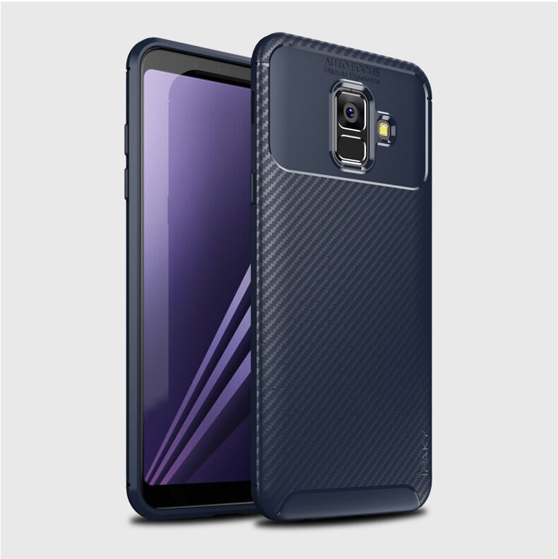 Ipaky műanyag tok karbon textúrával Samsung Galaxy A6 (2018) - fekete