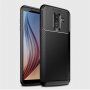 Ipaky műanyag tok karbon textúrával Samsung Galaxy A6 Plus (2018) - barna