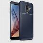 Ipaky műanyag tok karbon textúrával Samsung Galaxy A6 Plus (2018) - barna