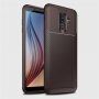 Ipaky műanyag tok karbon textúrával Samsung Galaxy A6 Plus (2018) - barna