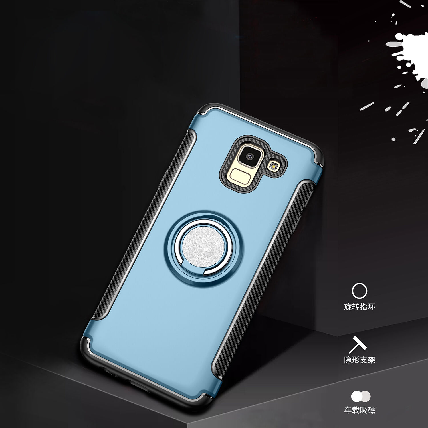 Tartós tok tartóval Samsung Galaxy J6 (2018) - piros