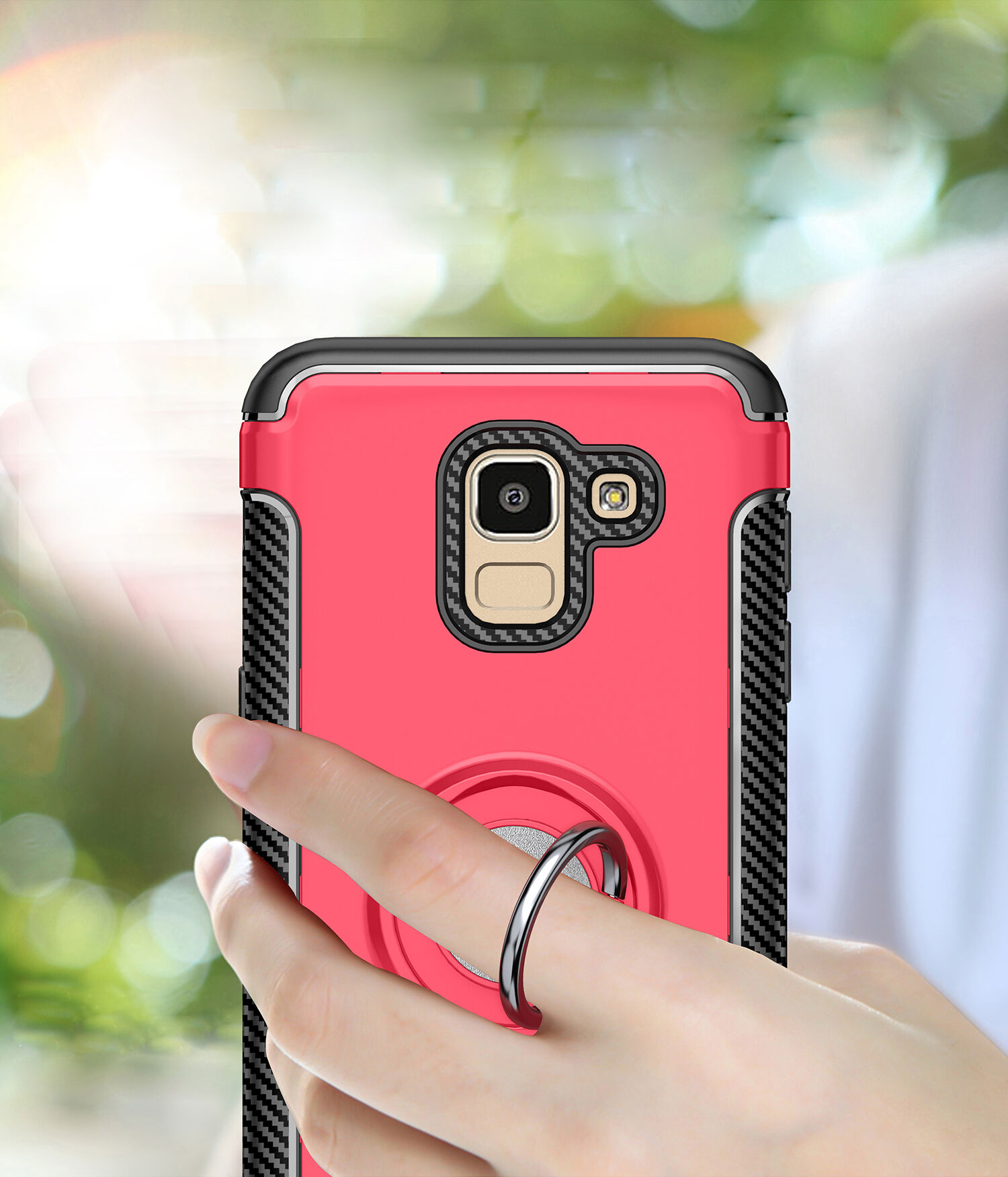 Tartós tok tartóval Samsung Galaxy J6 (2018) - piros