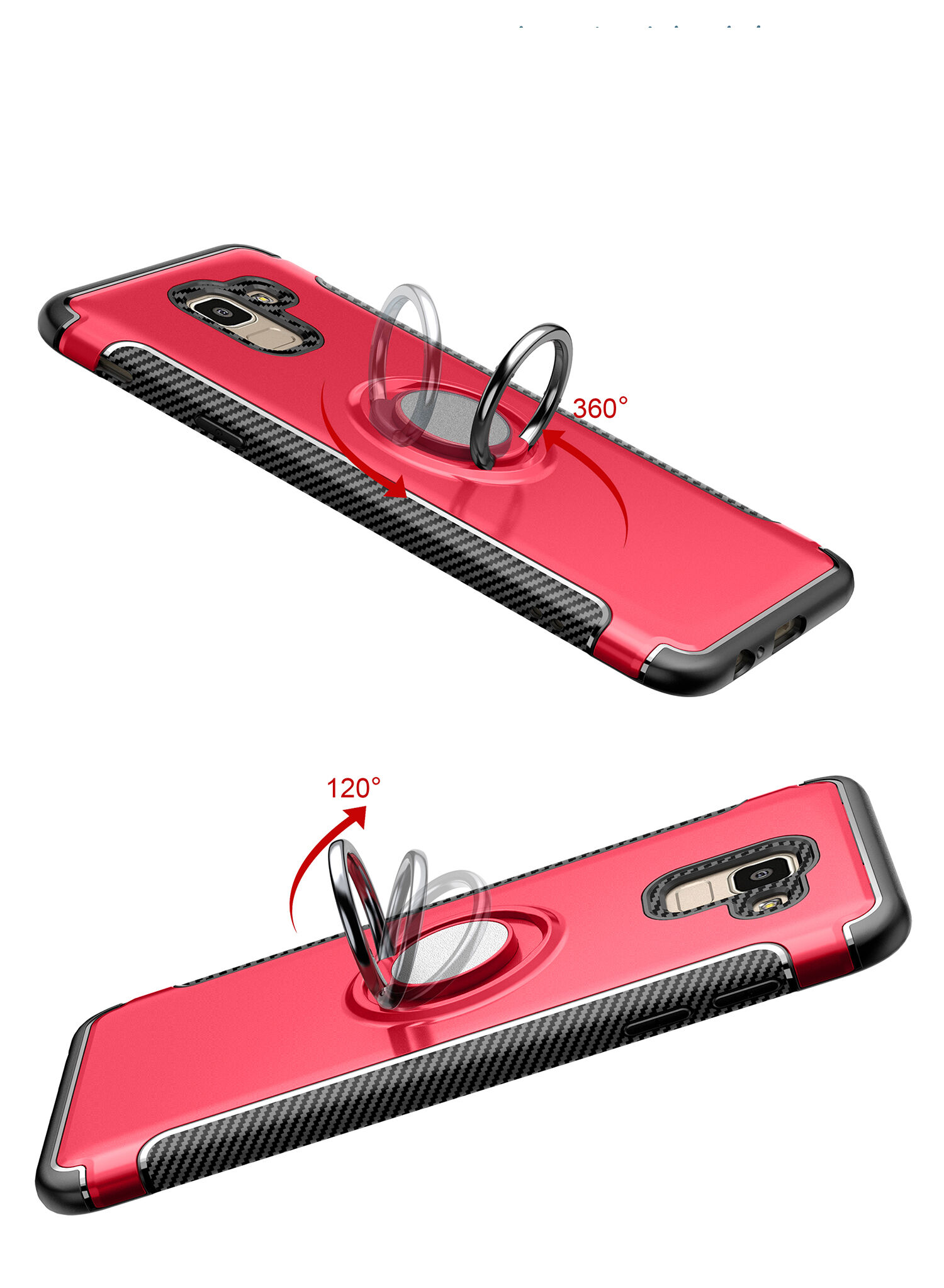 Tartós tok tartóval Samsung Galaxy J6 (2018) - piros