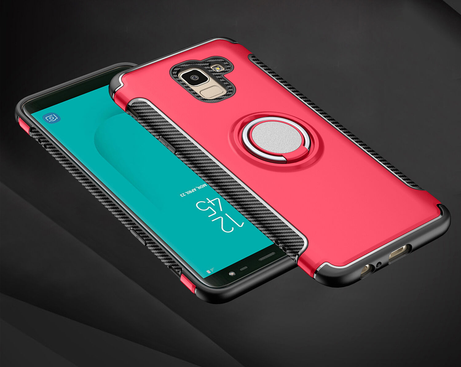 Tartós tok tartóval Samsung Galaxy J6 (2018) - piros