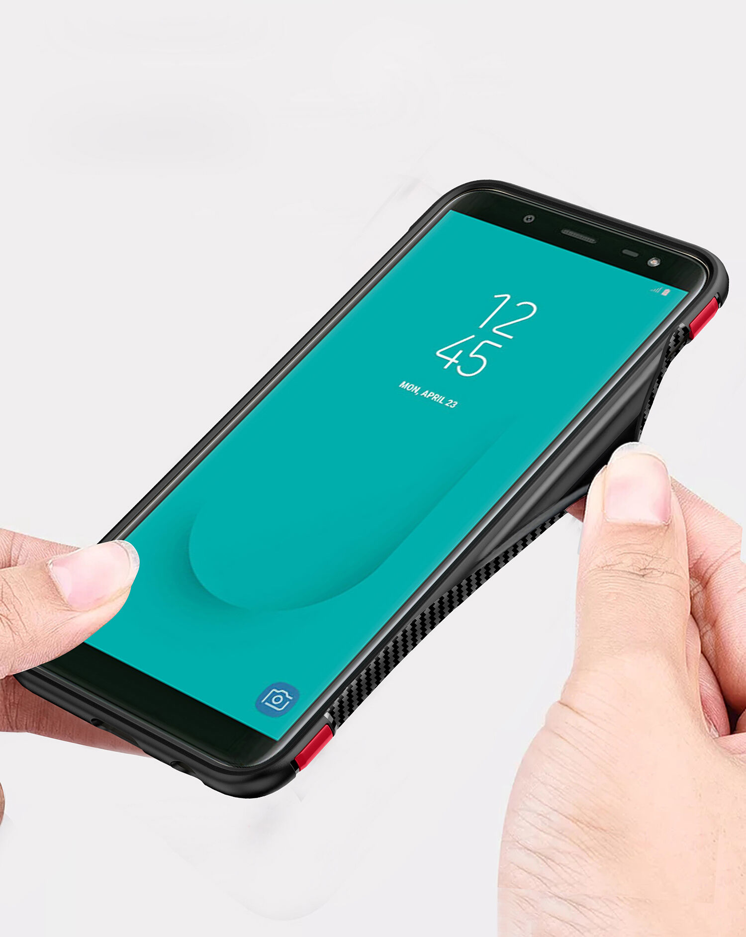 Tartós tok tartóval Samsung Galaxy J6 (2018) - piros