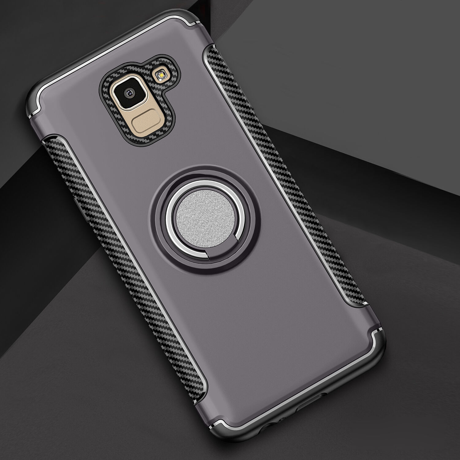 Tartós tok tartóval Samsung Galaxy J6 (2018) - piros