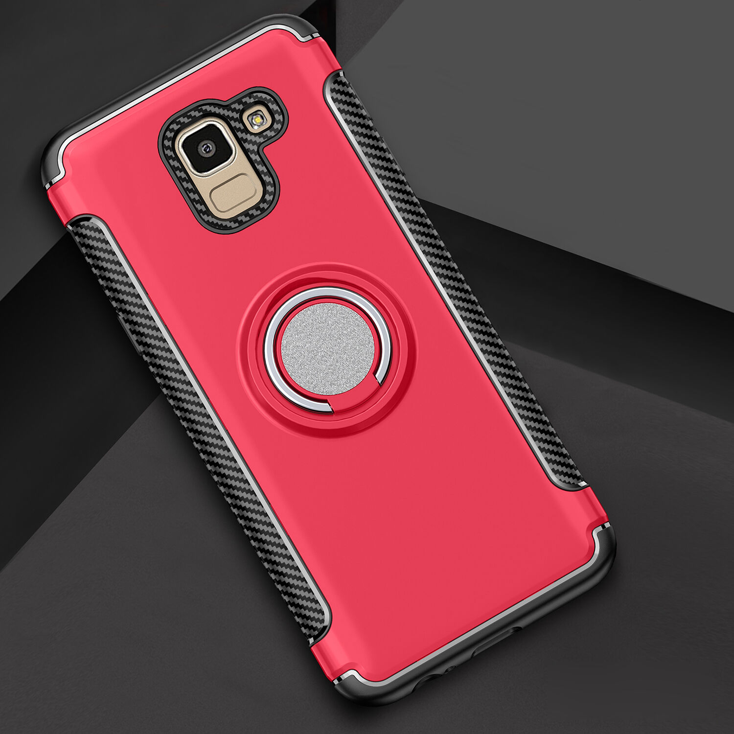 Tartós tok tartóval Samsung Galaxy J6 (2018) - piros