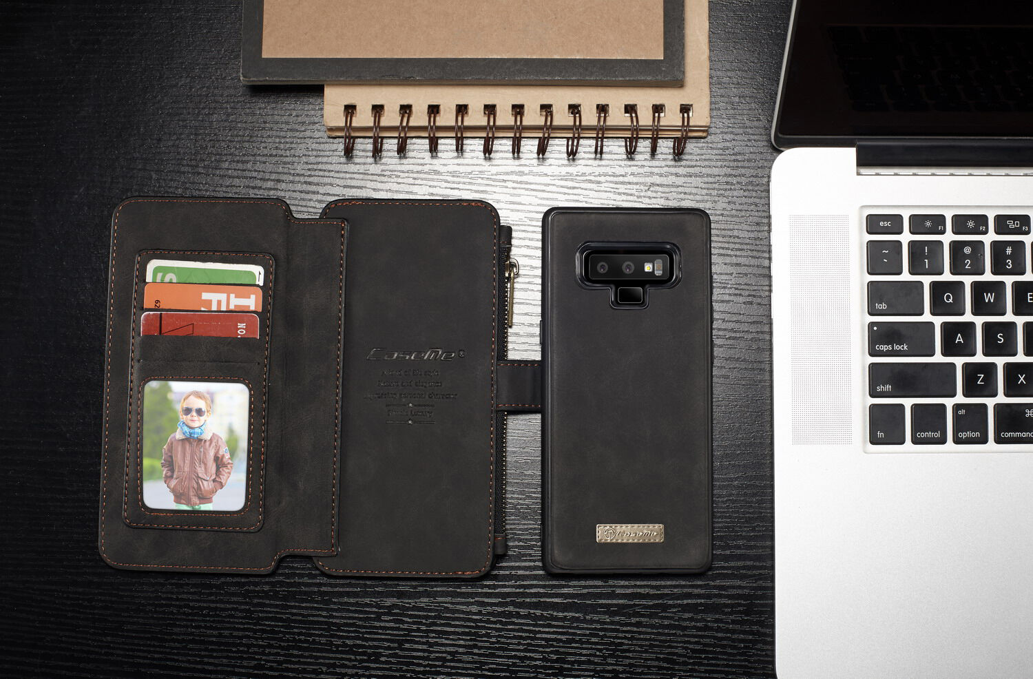 Caseme 2 az egyben pénztárcás tok Samsung Galaxy Note 9 - barna