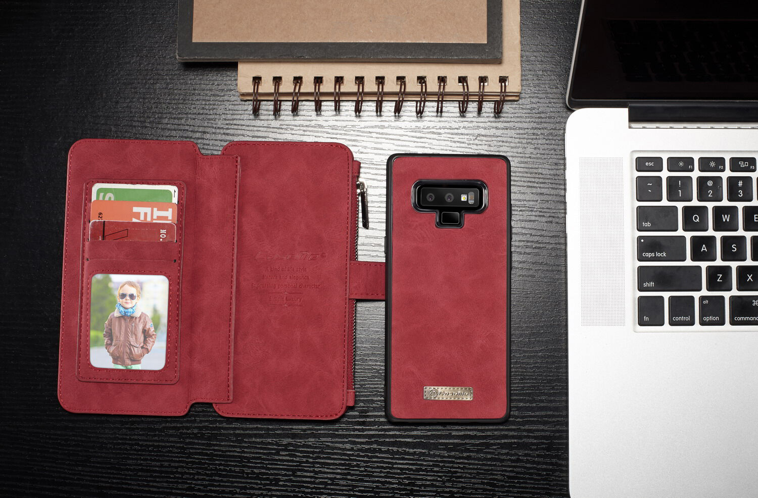 Caseme 2 az egyben pénztárcás tok Samsung Galaxy Note 9 - barna