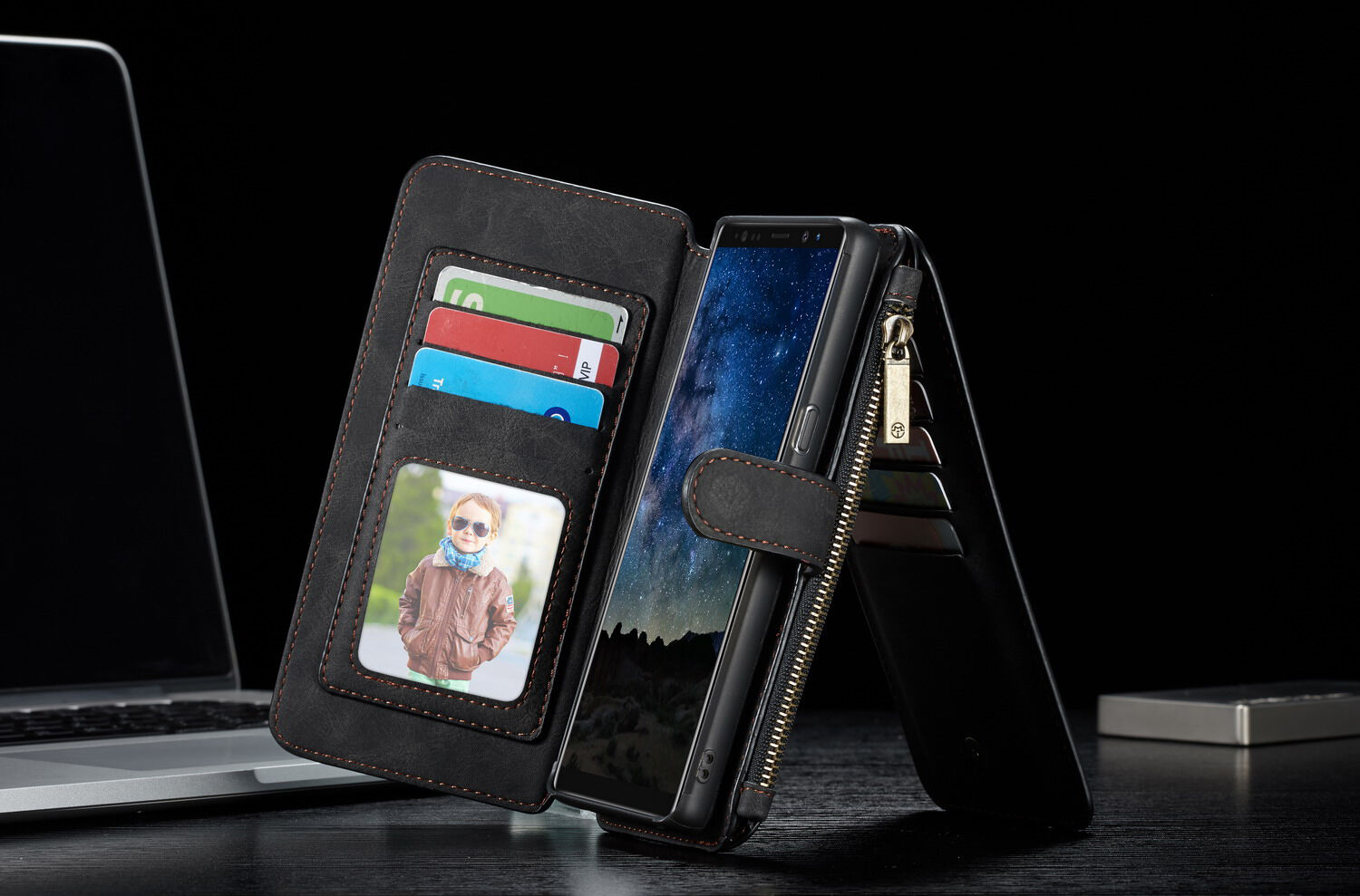Caseme 2 az egyben pénztárcás tok Samsung Galaxy Note 9 - barna