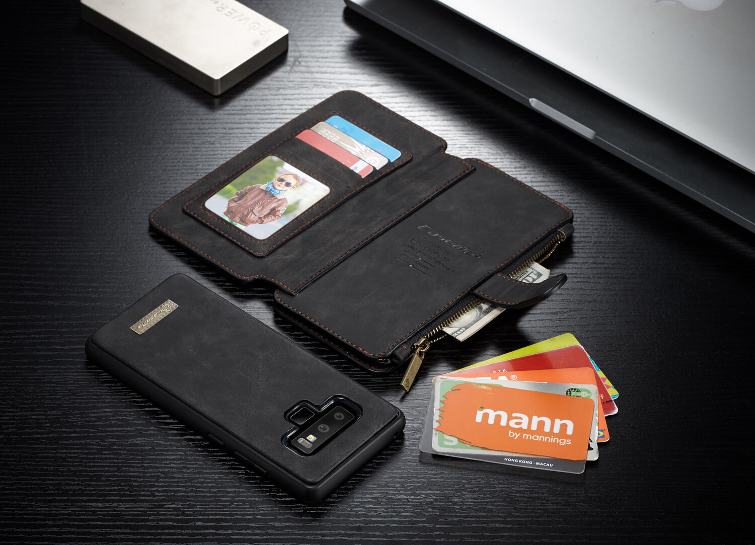 Caseme 2 az egyben pénztárcás tok Samsung Galaxy Note 9 - barna