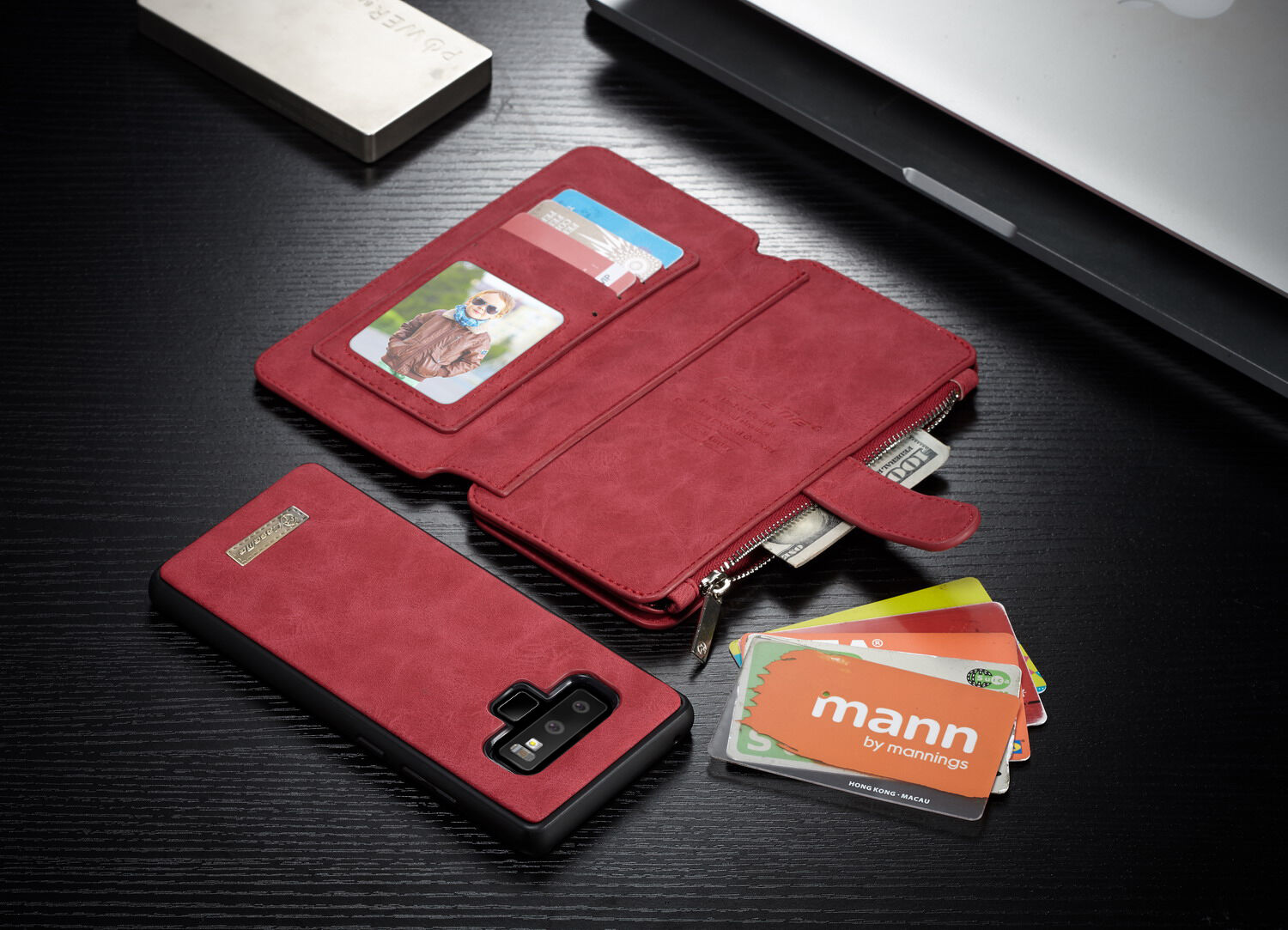 Caseme 2 az egyben pénztárcás tok Samsung Galaxy Note 9 - barna