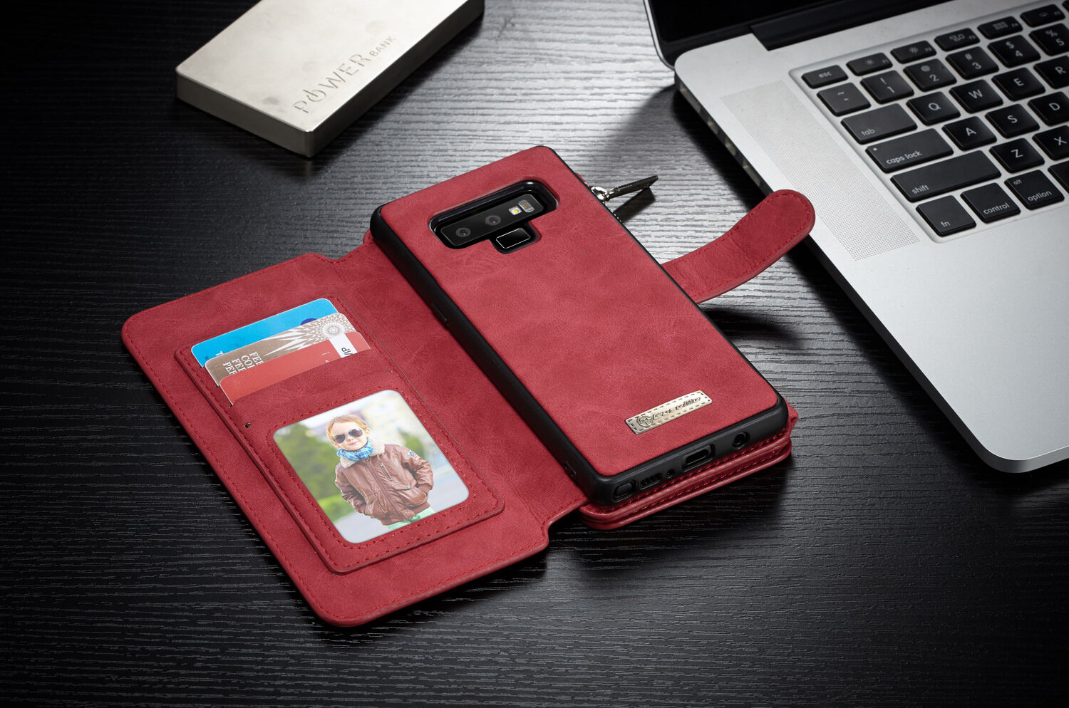 Caseme 2 az egyben pénztárcás tok Samsung Galaxy Note 9 - piros