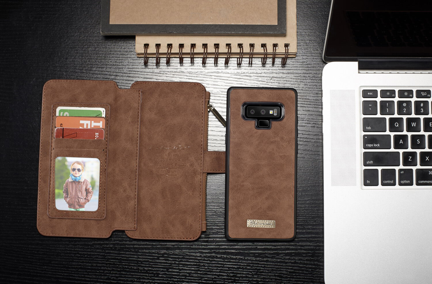 Caseme 2 az egyben pénztárcás tok Samsung Galaxy Note 9 - fekete
