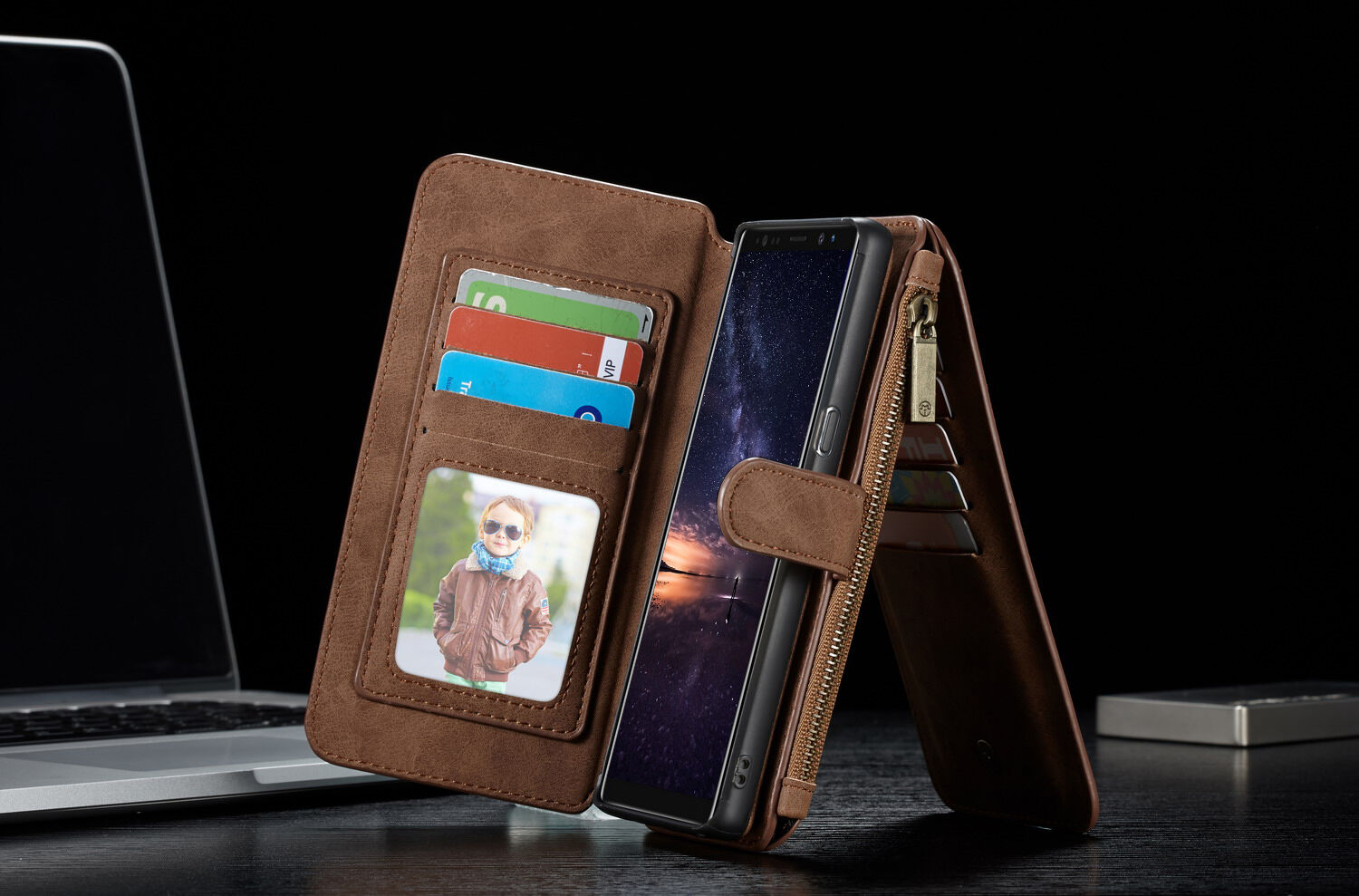 Caseme 2 az egyben pénztárcás tok Samsung Galaxy Note 9 - fekete