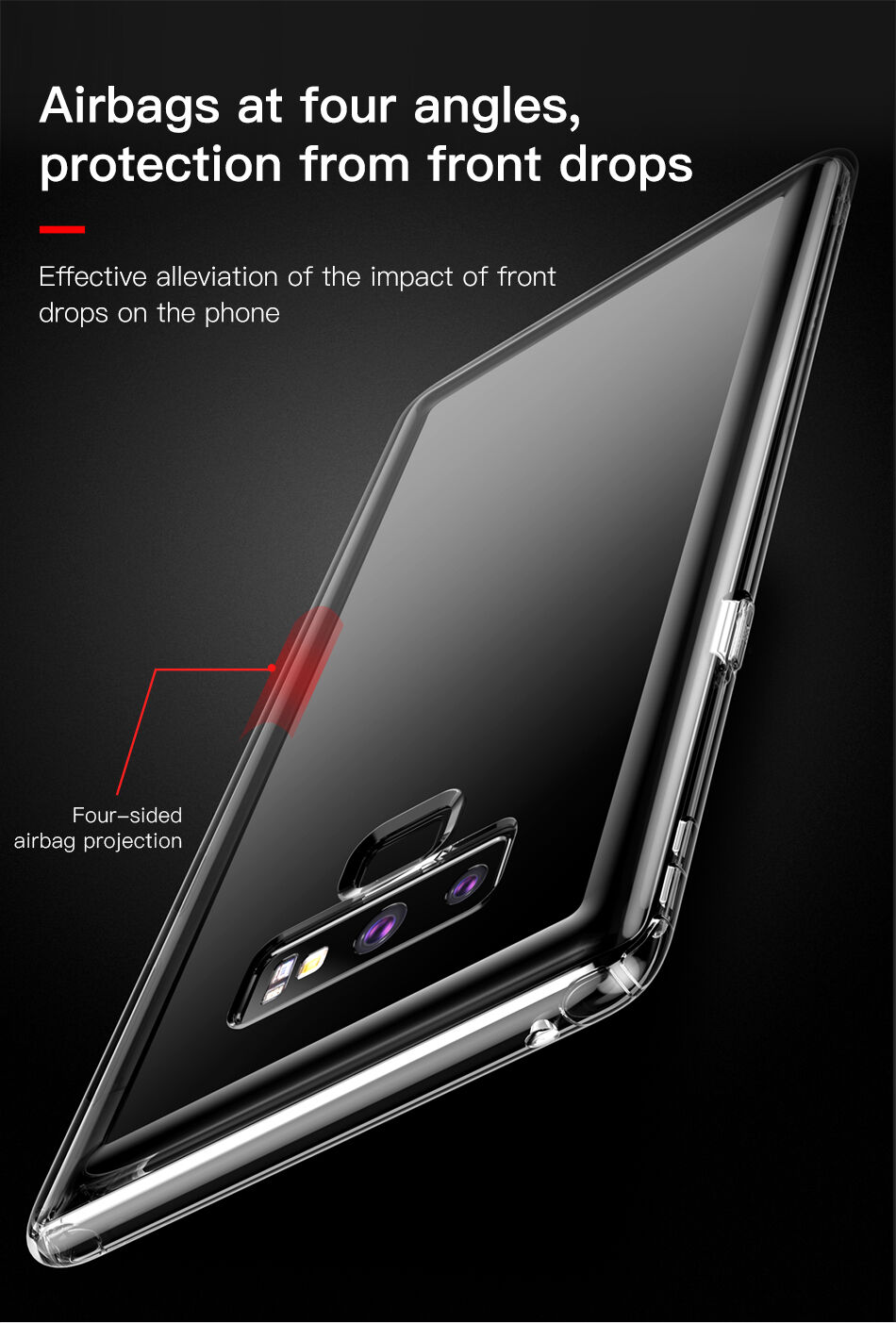 Baseus Safety műanyag tok fekete Samsung Galaxy Note 9 - transzparens