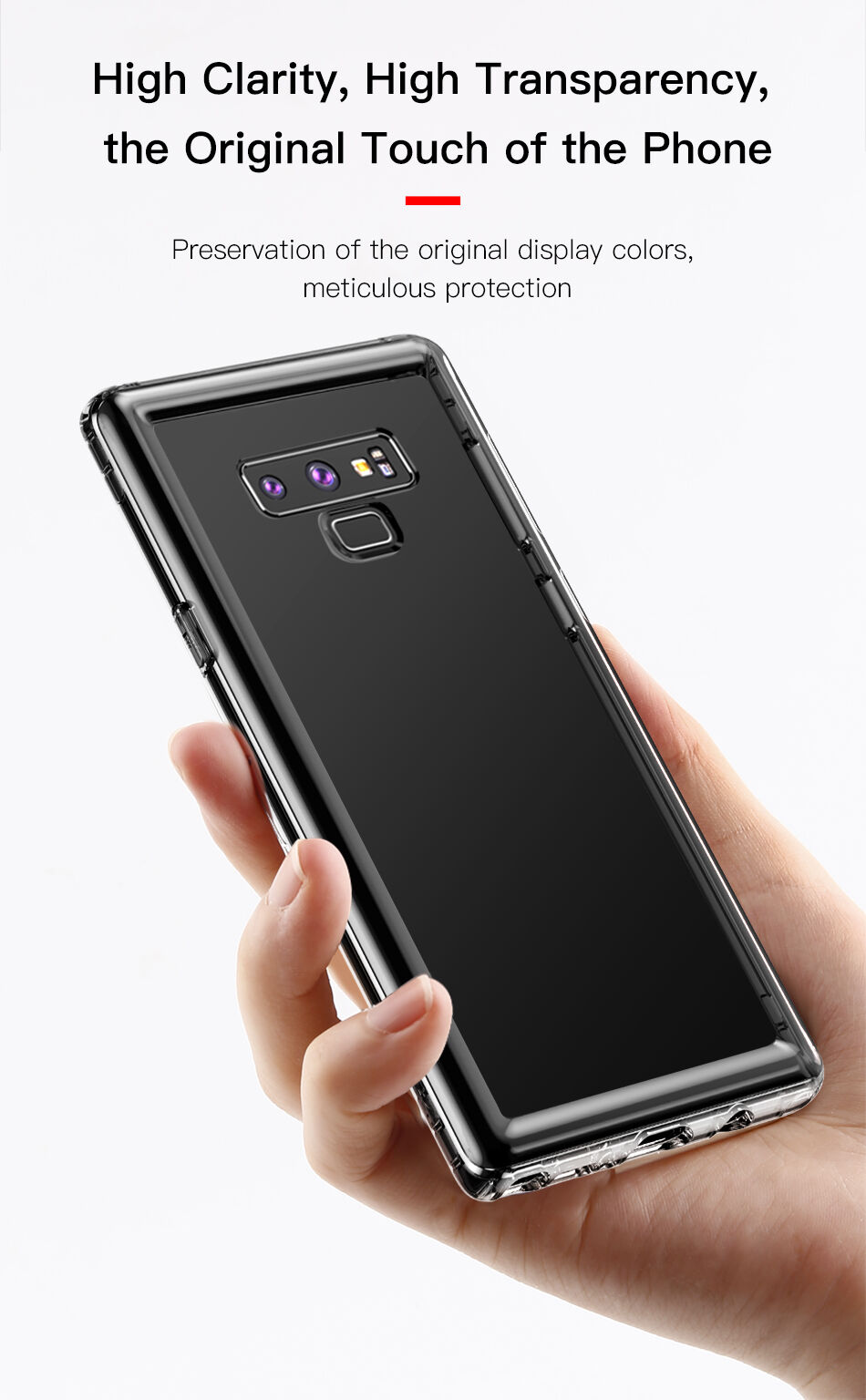 Baseus Safety műanyag tok fekete Samsung Galaxy Note 9 - transzparens