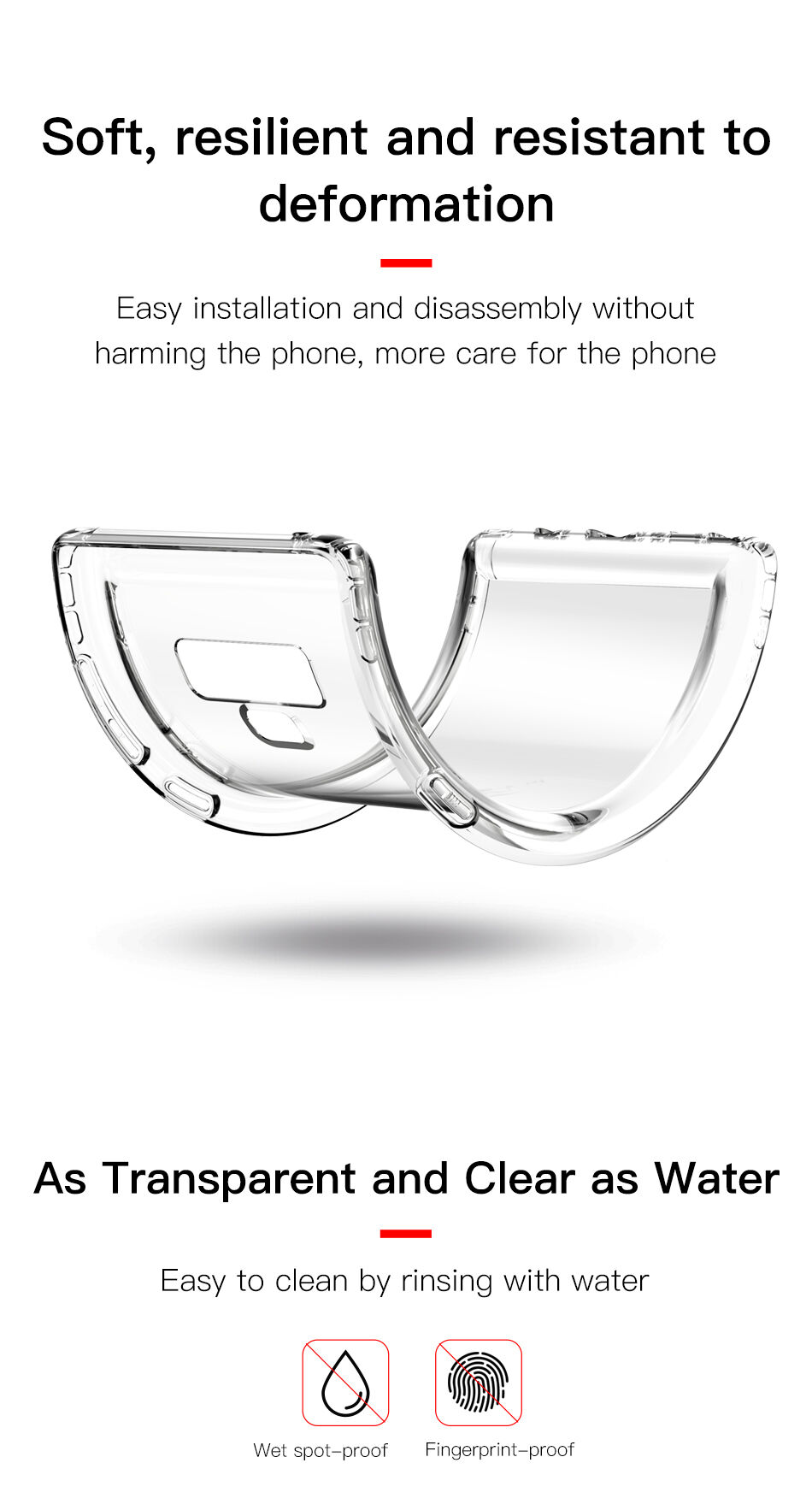 Baseus Safety műanyag tok fekete Samsung Galaxy Note 9 - transzparens