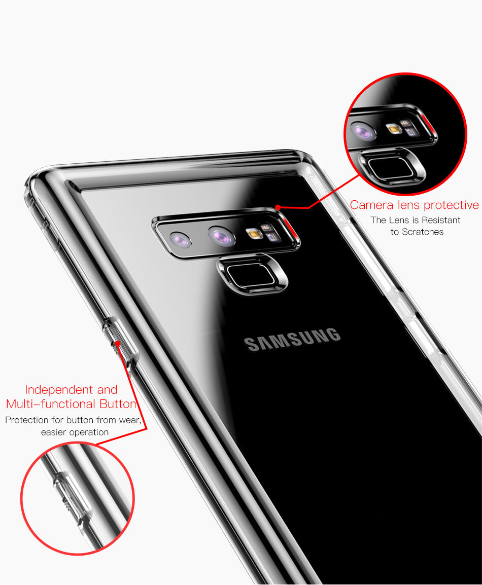 Baseus Safety műanyag tok fekete Samsung Galaxy Note 9 - transzparens