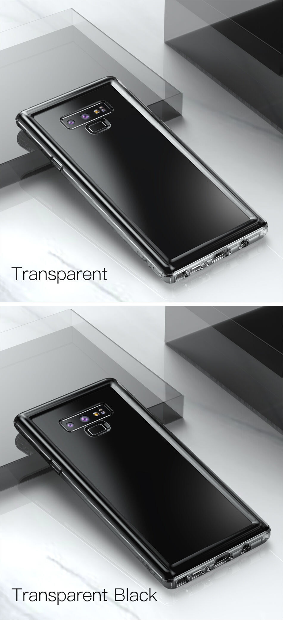 Baseus Safety műanyag tok fekete Samsung Galaxy Note 9 - transzparens