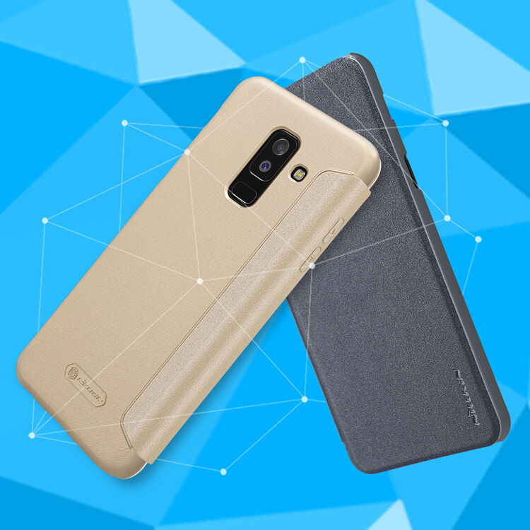 Nillkin Sparkle flip cover tok Samsung Galaxy A6 Plus (2018) - fekete