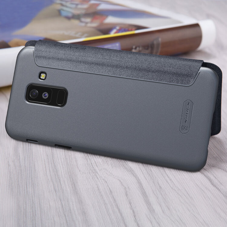 Nillkin Sparkle flip cover tok Samsung Galaxy A6 Plus (2018) - fekete