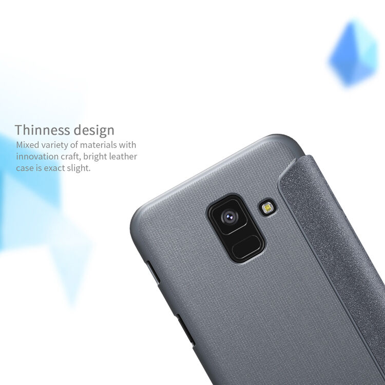 Nillkin Sparkle flip cover tok Samsung Galaxy A6 (2018) - fekete