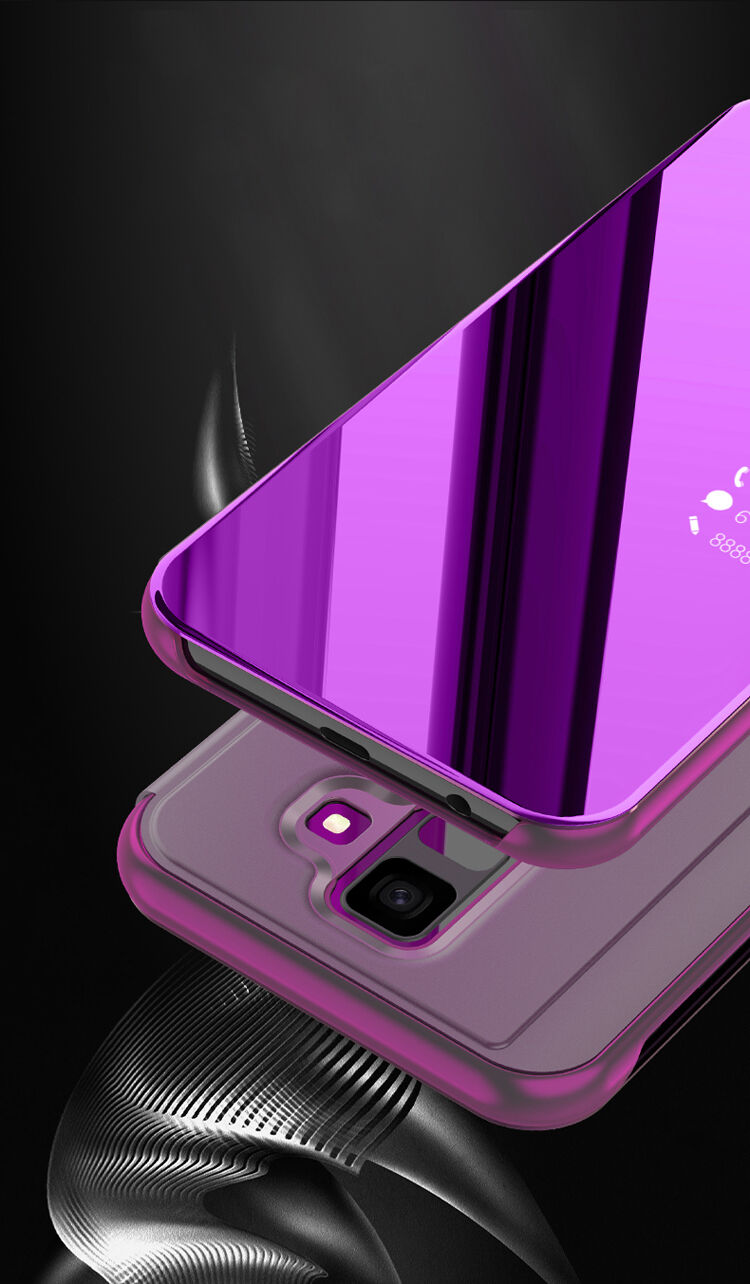 Tükrös fémezett tok Samsung Galaxy A6 (2018) - fekete