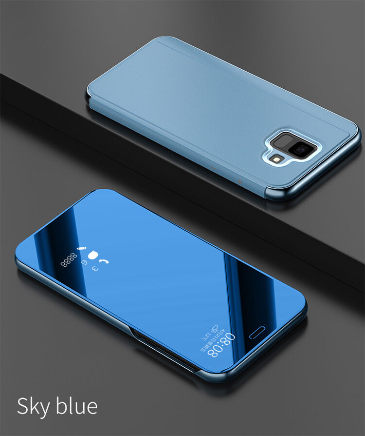 Tükrös fémezett tok Samsung Galaxy A6 (2018) - fekete