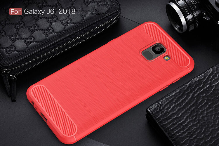 Műanyag tok csiszolt textúrával Samsung Galaxy J6 (2018) - sötétkék Műanyag tok csiszolt textúrával Samsung Galaxy J6 (2018) - sötétkék