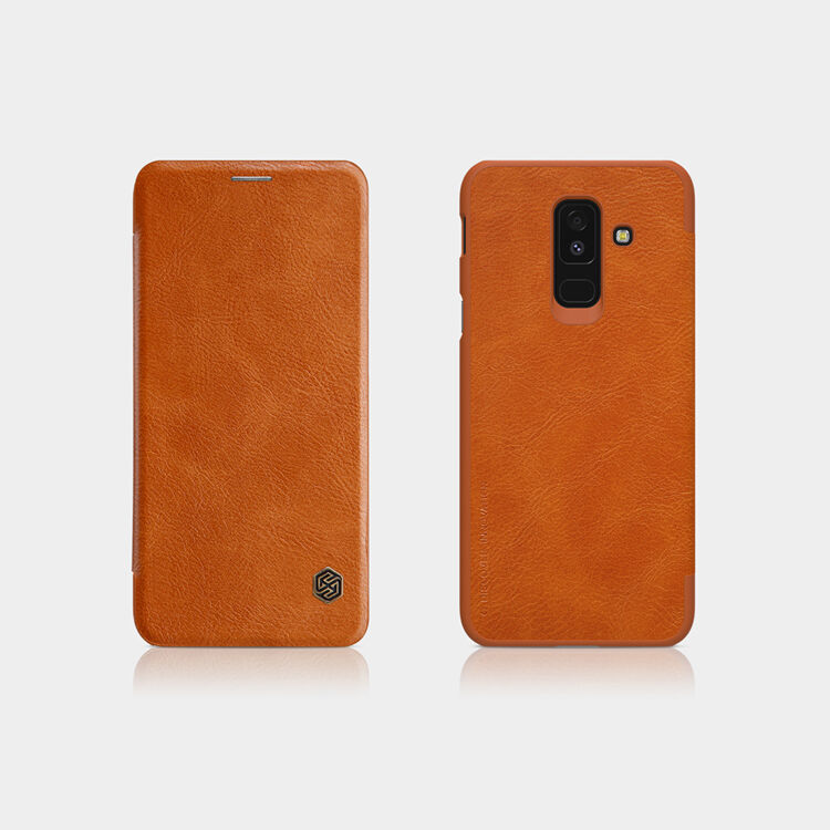 Nillkin Qin bőr flip cover tok Samsung Galaxy A6 Plus (2018) - piros