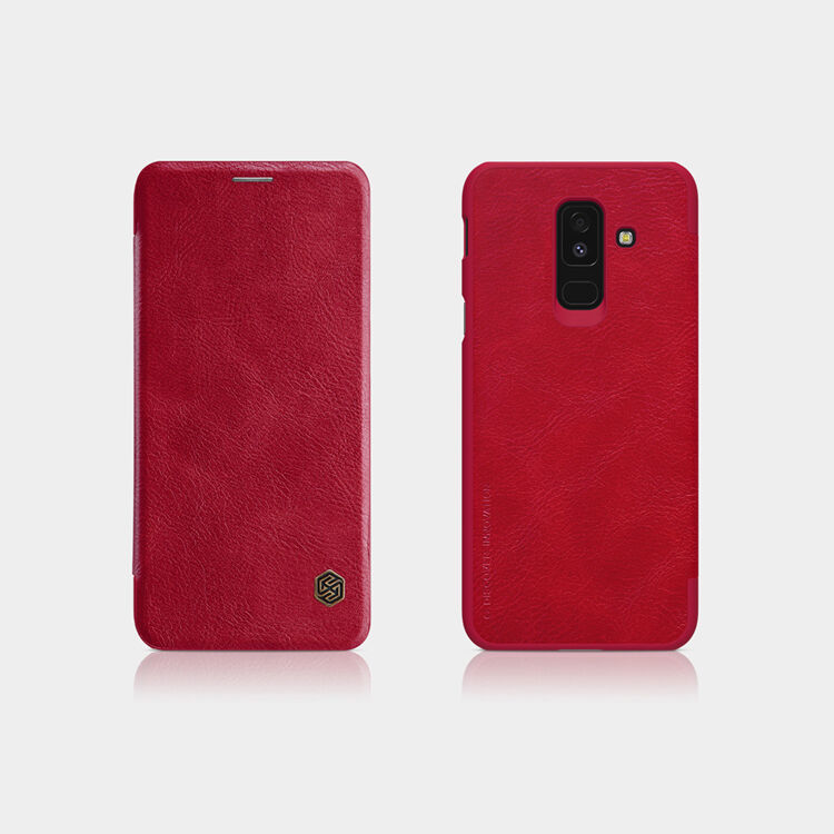 Nillkin Qin bőr flip cover tok Samsung Galaxy A6 Plus (2018) - fekete