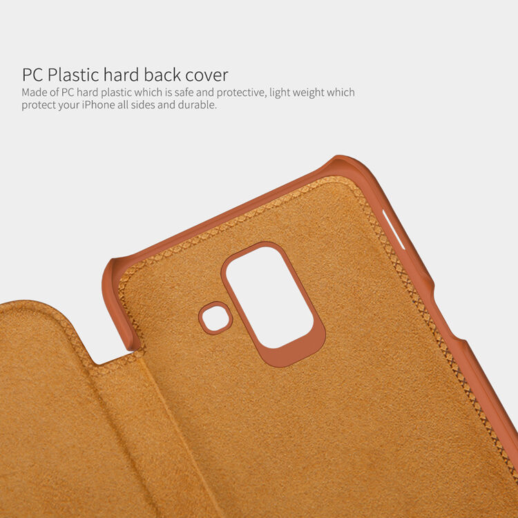 Nillkin Qin bőr flip cover tok Samsung Galaxy A6 (2018) - piros