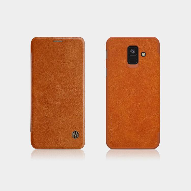 Nillkin Qin bőr flip cover tok Samsung Galaxy A6 (2018) - fekete