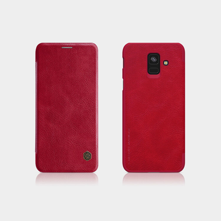 Nillkin Qin bőr flip cover tok Samsung Galaxy A6 (2018) - fekete